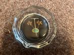 Vintage Asbak glas echt edelweiss 11cm, Ophalen of Verzenden