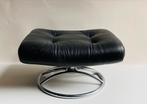 Jaren 70 zwart leren hocker Space Age, Huis en Inrichting, Space Age, Minder dan 50 cm, Gebruikt, 50 tot 75 cm