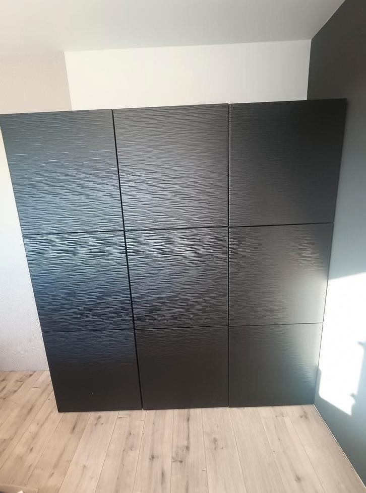 Opbergkast Besta IKEA, 9vaks, Laxviken deur, zwartbruin,, Huis en Inrichting, Kasten | Boekenkasten, Gebruikt, 200 cm of meer