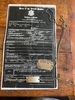 WO2 Amerikaans Dog Tag + Cartier ID bracelet WAAC captain, Verzamelen, Militaria | Tweede Wereldoorlog, Amerika, Verzenden, Embleem of Badge