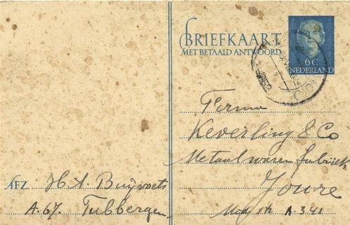 H.A. Burgvoets, koperwaren, Tubbergen - 07.1952 - briefkaart, Postzegels en Munten, Brieven en Enveloppen | Nederland, Briefkaart
