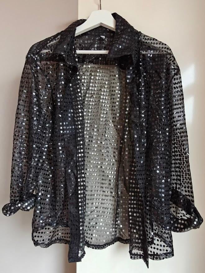 Glitter blouse doorzichtig maat XL (valt klein uit), Maat 46/48 (XL) of groter, Ophalen of Verzenden, Kleding, Overige thema's
