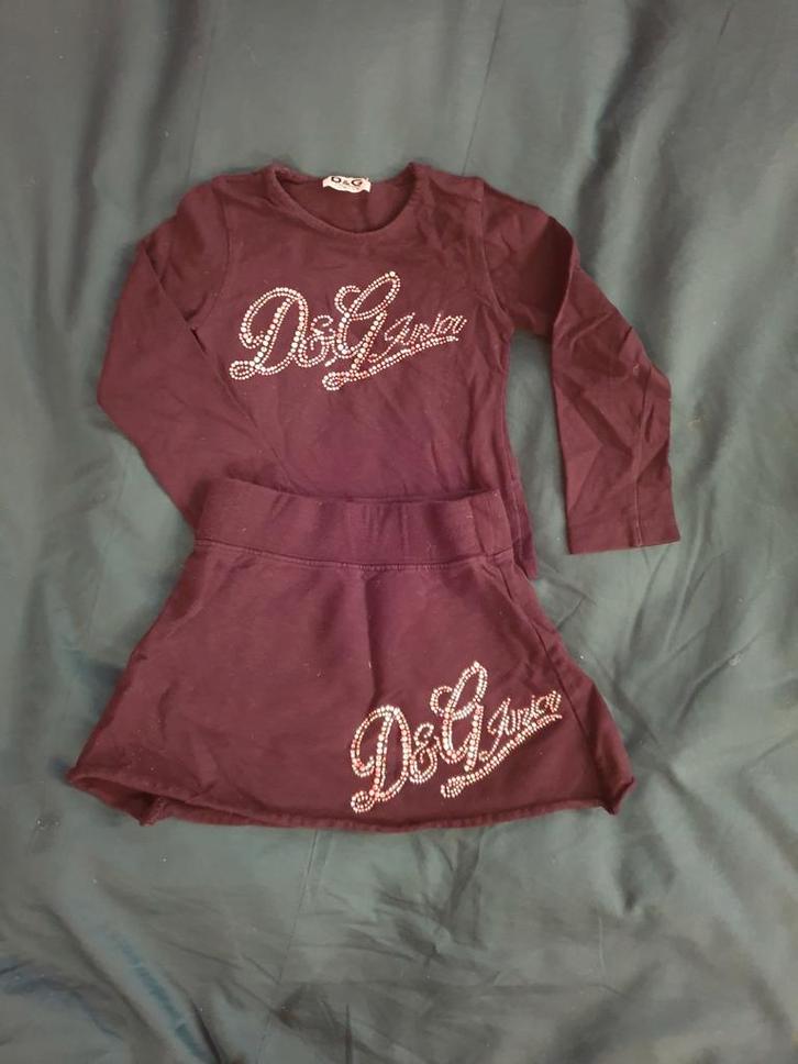 D&G DOLCE&GABBANA set jurk rokje en longsleeve origineel 92, Kinderen en Baby's, Kinderkleding | Maat 92, Gebruikt, Meisje, Jurk of Rok