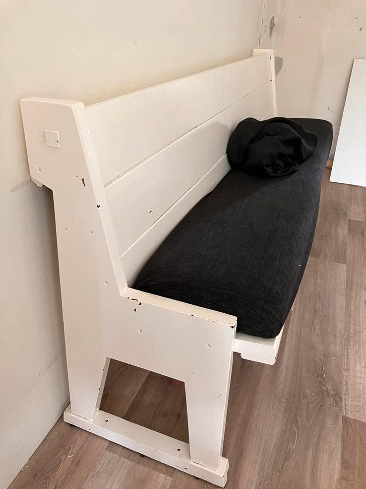 Eiken Kerkbank met extra wasbare hoes, Antiek en Kunst, Antiek | Meubels | Stoelen en Banken, Ophalen