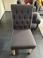 6 Grijze Eetkamerstoelen met Knopen, Huis en Inrichting, Ophalen, Gebruikt, Grijs, Vijf, Zes of meer stoelen