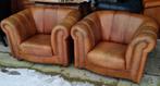 2x Joris Chesterfield fauteuil bruin leer + GRATIS BEZORGD