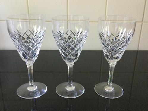 Val Saint Lambert grote geslepen rode wijnglazen (3), Antiek en Kunst, Antiek | Glas en Kristal, Ophalen of Verzenden