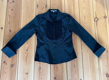 Erny van Reijmersdal blouse - Zwart Satijnlook - maat 42 beschikbaar voor biedingen
