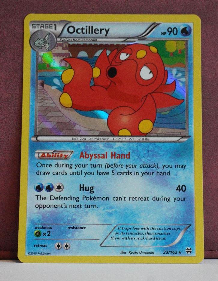 Octillery Holo 33-162 BREAKtrough Pokémon Kaart, Hobby en Vrije tijd, Verzamelkaartspellen | Pokémon, Nieuw, Losse kaart, Verzenden