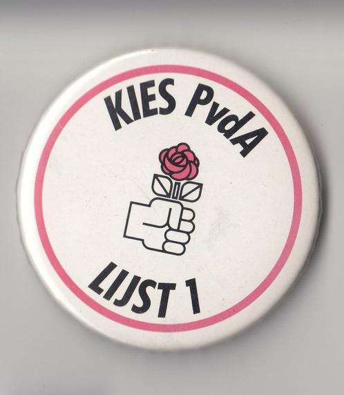 PVDA Politiek Lijst 1 button, Verzamelen, Speldjes, Pins en Buttons, Gebruikt, Speldje of Pin, Overige onderwerpen, Ophalen of Verzenden