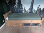 Massief houten bed 90x200 MOET ZSM WEG, Ophalen, Gebruikt, 90 cm, Eenpersoons