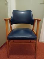 Vintage deens design stoel, skai, blauwe bekleding, Huis en Inrichting, Stoelen, Zo goed als nieuw, Ophalen