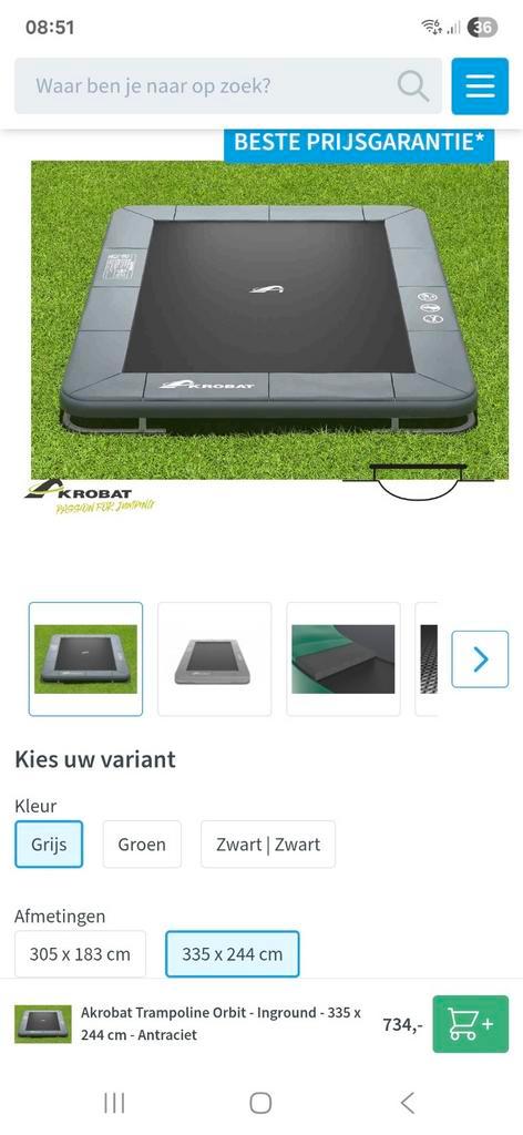 Akrobat Inground Trampoline - Veilig & Leuk!, Kinderen en Baby's, Speelgoed | Buiten | Trampolines, Gebruikt, Ophalen of Verzenden