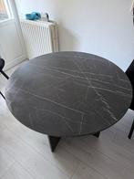 Zwarte Marmeren Eettafel + Salontafel Set, Huis en Inrichting, Tafels | Eettafels, 100 tot 150 cm, Rond, Ophalen of Verzenden