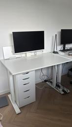 Zit sta bureau wit - Grootte 120x80 cm, Ophalen, Elektrisch, Zo goed als nieuw