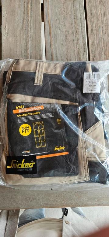  Nieuw in verpakking Snickers werkbroek maat 52 Khaki/Zwart beschikbaar voor biedingen
