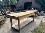 Oude robuuste houten werktafel of werkbank of kookeiland, Antiek en Kunst, Curiosa en Brocante, Ophalen