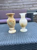 Set van 2 onyx marmeren vazen - 20 cm hoog, Huis en Inrichting, Woonaccessoires | Vazen, Ophalen, Steen, Overige kleuren, Zo goed als nieuw