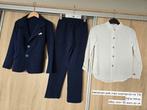 katoenen pak met overhemd, leuke set voor  jongen, maat 116, Ophalen of Verzenden, Zo goed als nieuw, Jongen, Setje