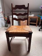 Rustieke houten stoel met rieten zitting (2 stuks), Antiek en Kunst, Antiek | Meubels | Stoelen en Banken, Ophalen of Verzenden