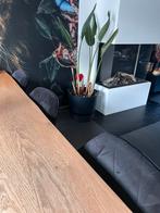 Zwarte eetkamerstoelen, Huis en Inrichting, Stoelen, Gebruikt, Zwart, Ophalen of Verzenden, Stof