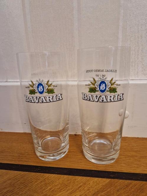 8 Bavaria bierglazen - Rene Froger, Verzamelen, Biermerken, Zo goed als nieuw, Glas of Glazen, Bavaria, Ophalen of Verzenden