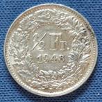 Zwitserland ½ franc 1948 Km 23, Verzenden, Overige landen, Losse munt, Zilver