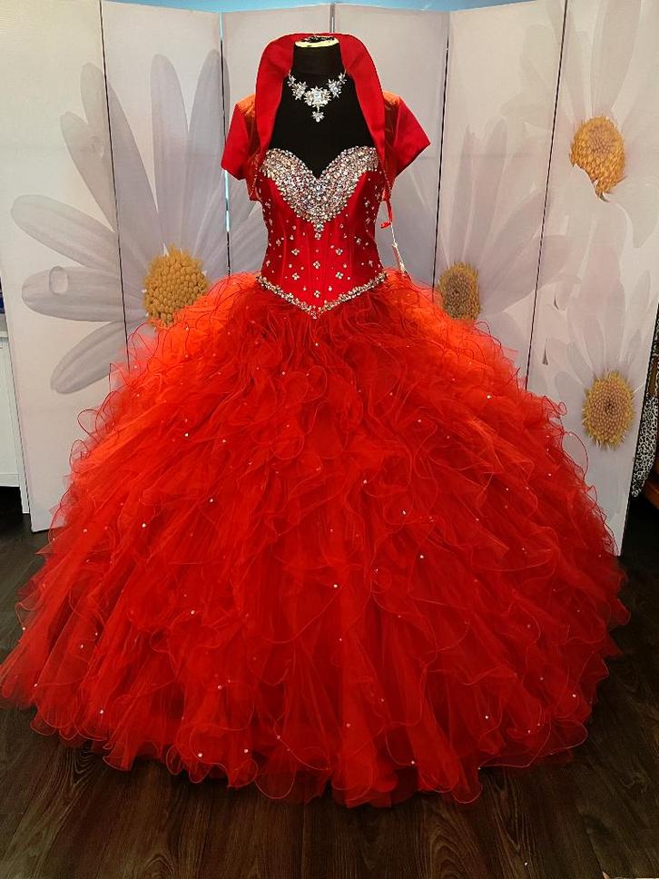 Nieuw maat 40/42 - 42 IRIS (Morilee Vizcaya)ROOD, Kleding | Dames, Trouwkleding en Trouwaccessoires, Nieuw, Trouwjurk, Rood, Ophalen of Verzenden