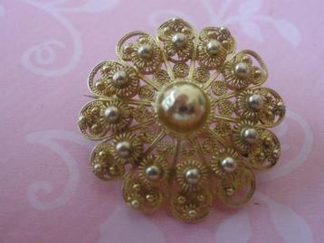 Zeeuwse Gouden Mansknoop/Broche Klederdracht 14k beschikbaar voor biedingen