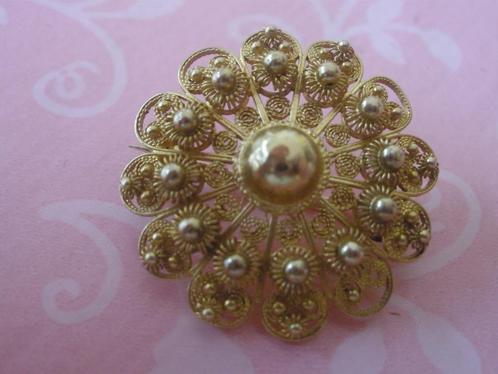 Zeeuwse Gouden Mansknoop/Broche Klederdracht 14k, Sieraden, Tassen en Uiterlijk, Antieke sieraden, Broche, Goud, Ophalen of Verzenden