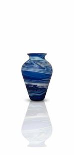 Phoenician Glass Handgemaakte Blauwe Vaas, Blauw, Info@acostars.com, Ophalen of Verzenden, Glas