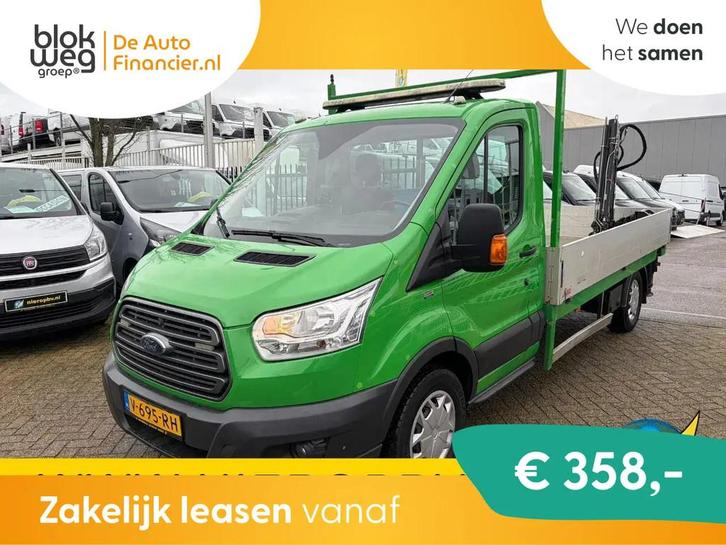 Ford Transit 130pk airco open laadbak met hiab € 21.500,00, Auto's, Bestelauto's, Bedrijf, Te koop, Ford, Diesel, Handgeschakeld