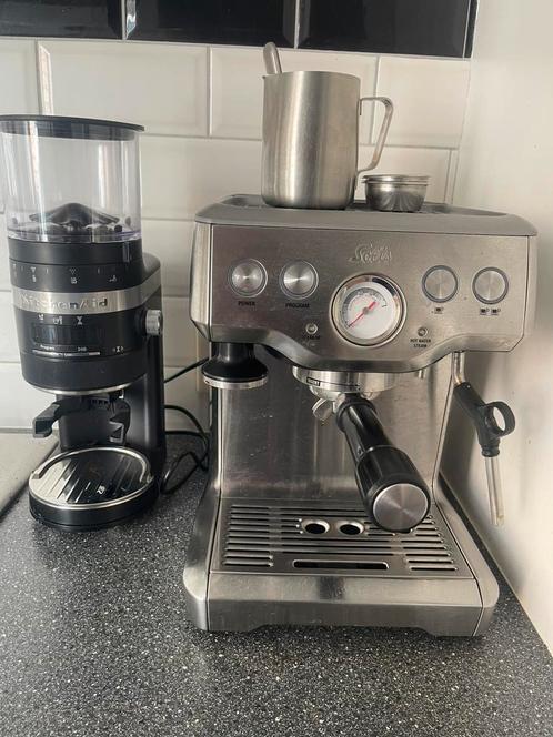 Solis cafespresso pro 117 + kitchenaid artisan bonenmaler, Witgoed en Apparatuur, Koffiezetapparaten, Zo goed als nieuw, Espresso apparaat