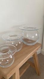 Vintage design glazen Saturnus vaas - bol vaas, Overige kleuren, Ophalen of Verzenden, Minder dan 50 cm, Glas