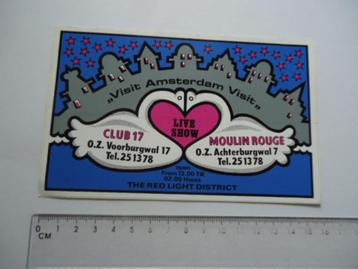 sticker oud RED LIGHT Live show vintage CLUB 17 Moulin rouge beschikbaar voor biedingen