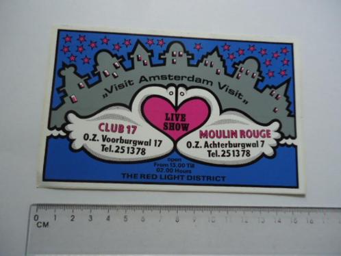 sticker oud RED LIGHT Live show vintage CLUB 17 Moulin rouge, Verzamelen, Stickers, Zo goed als nieuw, Bedrijf of Vereniging, Verzenden