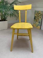 Vintage houten spijlen stoel Mid-century jaren 60 geel, Ophalen, Gebruikt, Overige kleuren, Retro vintage Mid Century jaren 60