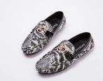 Grijze heren slangen loafers moccasins luxe instappers, Verzenden, Nieuw, Overige kleuren, Loafers