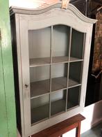 Brocante Vitrine kast in grijs/blauw tint (zonder glas), Huis en Inrichting, Kasten | Vitrinekasten, 25 tot 50 cm, 50 tot 100 cm