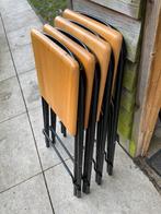 Vier Retro Fiam Italy design klapstoelen stoel klapstoel, Huis en Inrichting, Vier, Gebruikt, Hout, Zwart