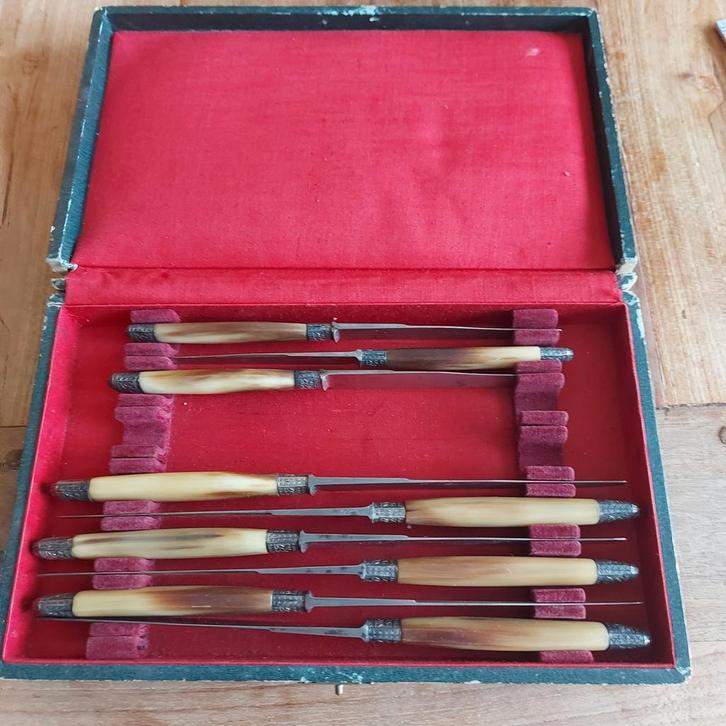 Oude Franse messen met been handvat, Antiek en Kunst, Antiek | Bestek, Ophalen of Verzenden
