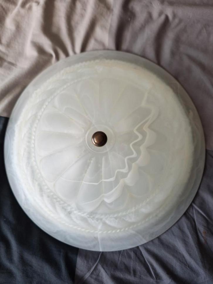 Mooie plafonnière (glas) 40cm Diameter, Huis en Inrichting, Lampen | Plafondlampen, Zo goed als nieuw, Glas, Ophalen of Verzenden