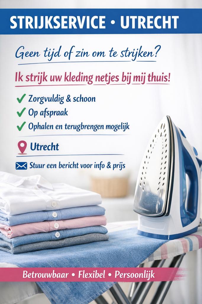 Strijkservice / kleren strijken / thuis service voor kleren, Strijkservice