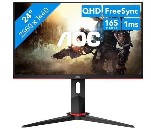 AOC Q24G2A/BK, Computers en Software, Monitoren, Gebruikt, 151 t/m 200 Hz, DisplayPort, HDMI, Gaming, Ingebouwde speakers, Curved