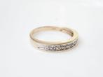 Gouden Rijring Met 0.09ct Diamanten, Sieraden, Tassen en Uiterlijk, Ringen, Ophalen of Verzenden, Zo goed als nieuw, 17 tot 18