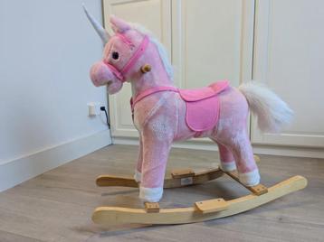 Unicorn / Eenhoorn roze hobbelpaard beschikbaar voor biedingen