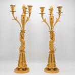 Empire kandelaren retour d’Egypte parijs, Antiek en Kunst, Antiek | Kandelaars, Ophalen of Verzenden, Koper of Brons