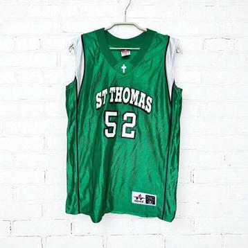 Vintage Basketbal Jersey Maat M Groen Wit St. Thomas beschikbaar voor biedingen