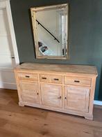 Lichtbruin dressoir met opbergruimte - 160x46,5x90 cm, Ophalen, Met deur(en), 150 tot 200 cm, Zo goed als nieuw