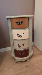 Rond brocante kastje met lades, Huis en Inrichting, Kasten | Dressoirs, Ophalen, Gebruikt, 25 tot 50 cm, 50 tot 100 cm